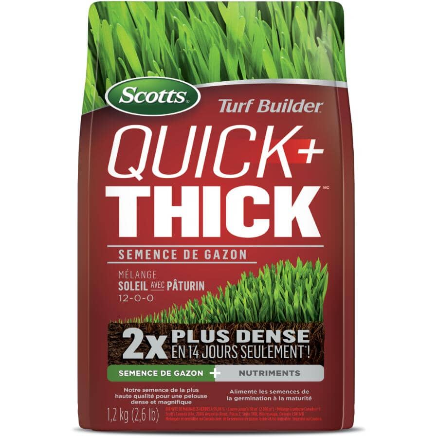 Turf Builder Quick+Thick Grass Seed - Sunny Bluegrass Mix, 1.2 kg