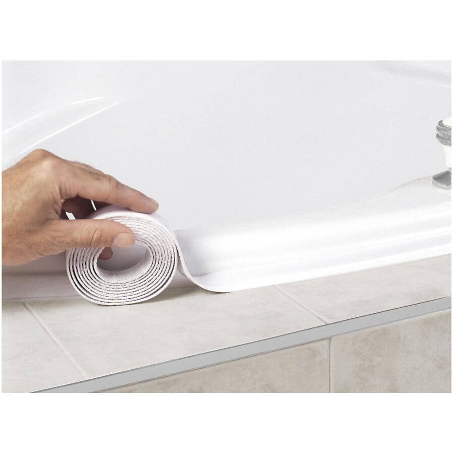 Tub & Floor Waterproof Adhesive Tape - White, 1.25" x 5'6"