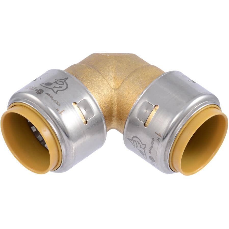 1" Push Fit Brass 90 Degree Elbow