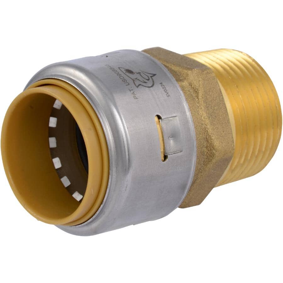 1" Push Fit x 1" MPT Brass Adapter