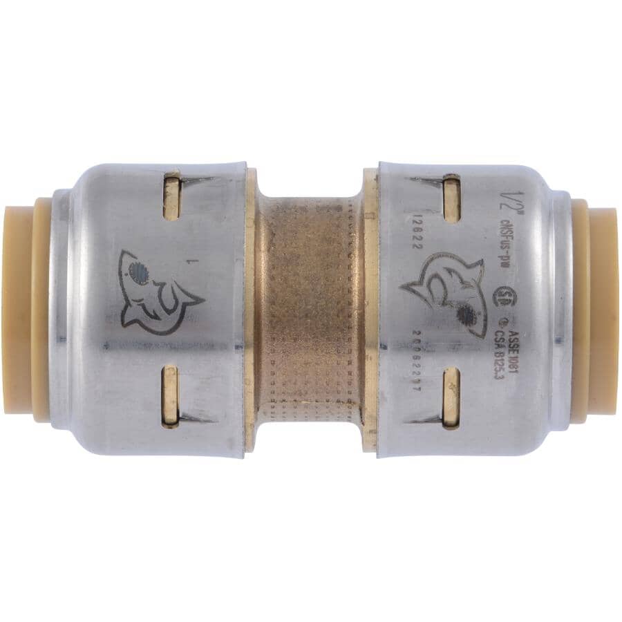 1/2" Push Fit Brass Coupling