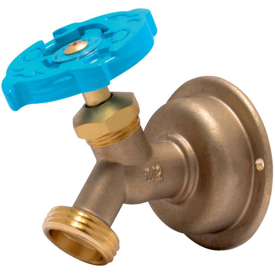 1/2" Push Fit x 3/4'' Male Garden Hose Thread Hose Bibb - with Flange