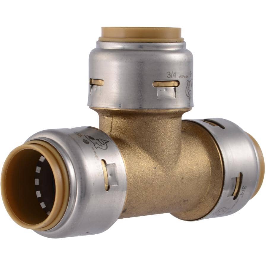 3/4" Push Fit Brass Tee