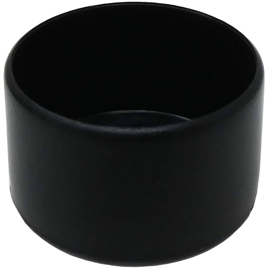 1" Black Plastic Furniture Leg Tips - 4 Pack