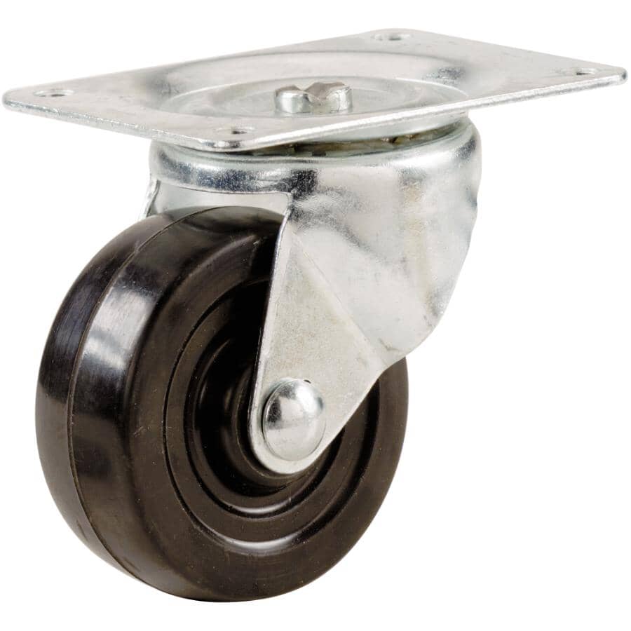 2" 90lb Rubber Swivel Plate Caster