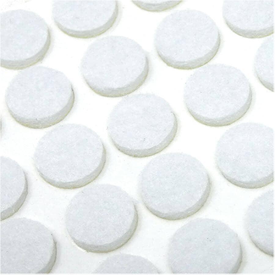 3/8" Medium Duty Felt Pads - White, 75 Pack