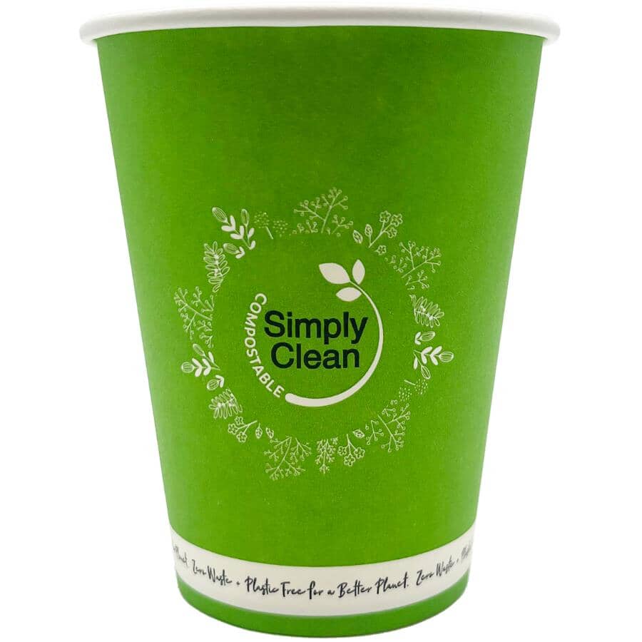 Compostable Cold Beverage Cups - Green, 12 oz, 20 Pack
