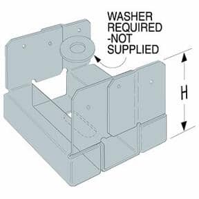 6" x 6" G185 Adjustable Post Base - ZMAX Finish