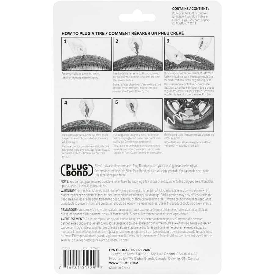 Straight Handle Tire Plug Kit - 6 Piece