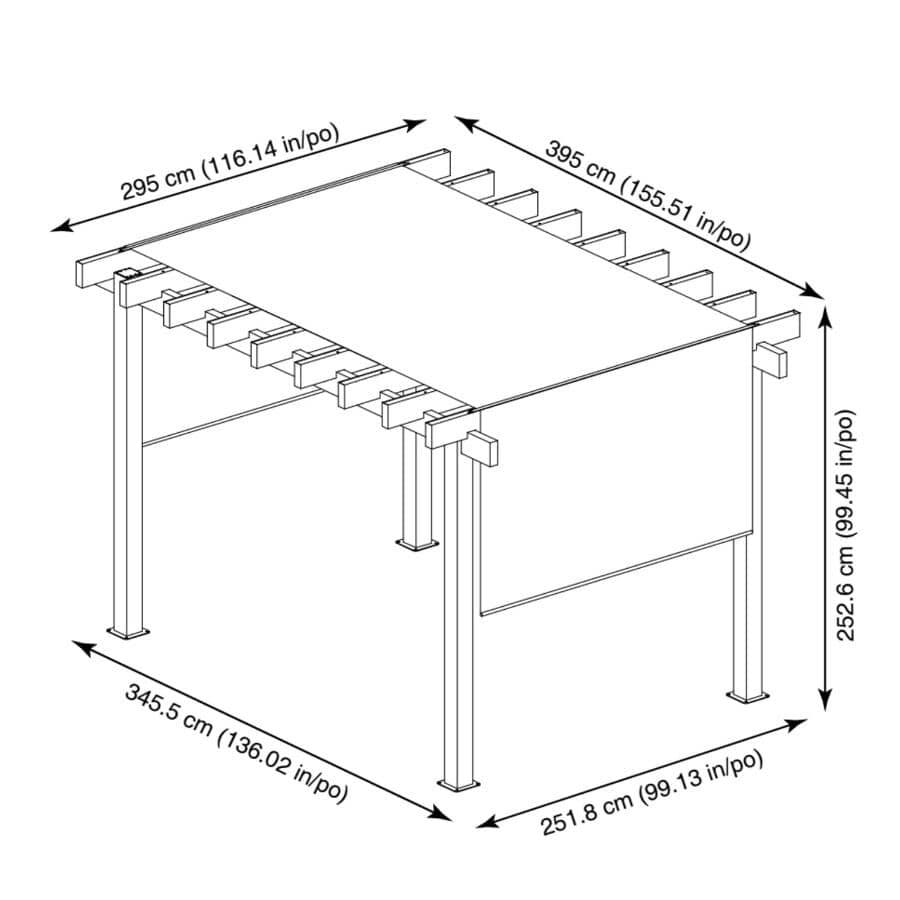 10' x 13' Yamba Aluminum Pergola - Black