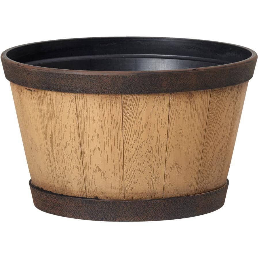 15.5" Natural Oak Whiskey Barrel Planter