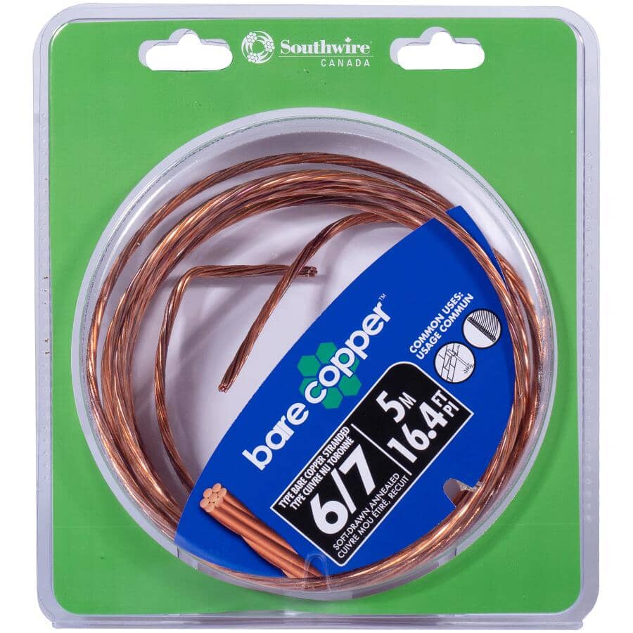 5M # 6-7 Bare Strand Copper Wire