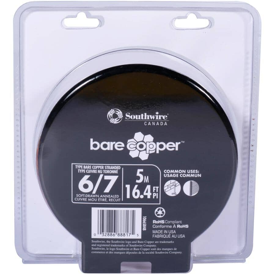 5M # 6-7 Bare Strand Copper Wire