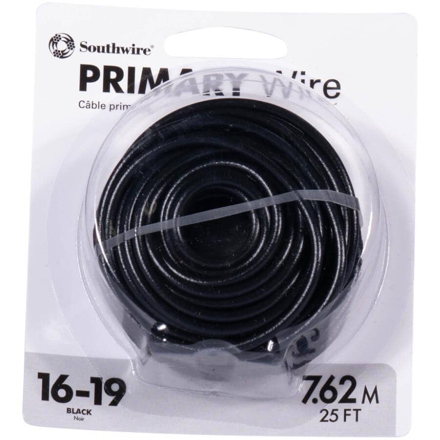 7.6M 16G Primary Wire - Black