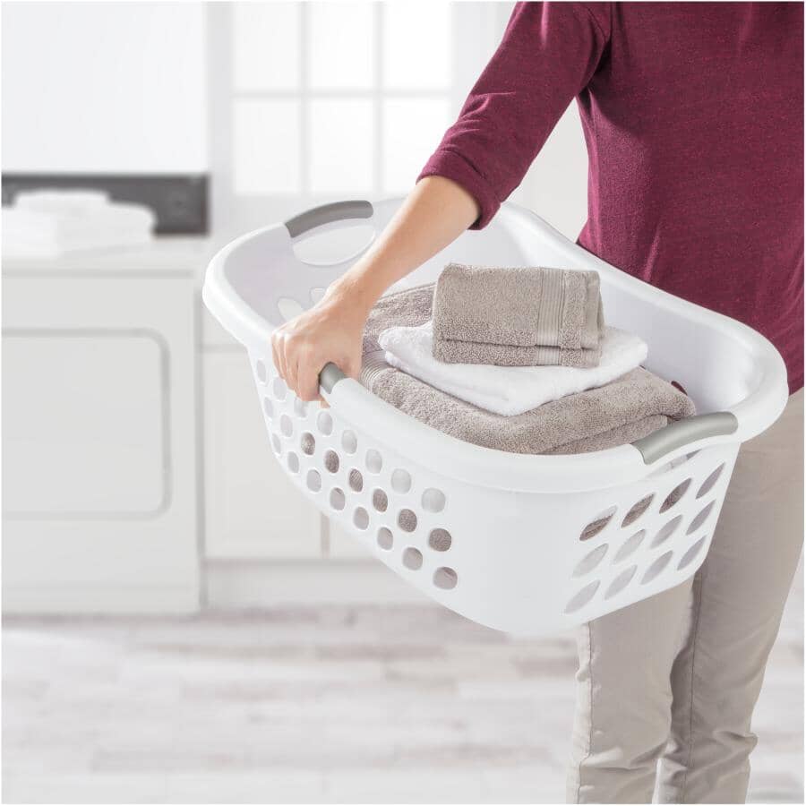 Bushel Ultra(TM) Hip-Hold Laundry Basket - White, 44 L