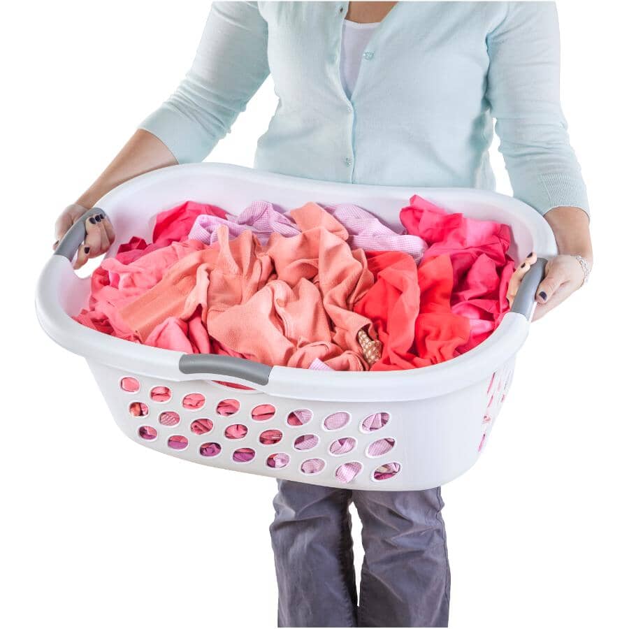 Bushel Ultra(TM) Hip-Hold Laundry Basket - White, 44 L