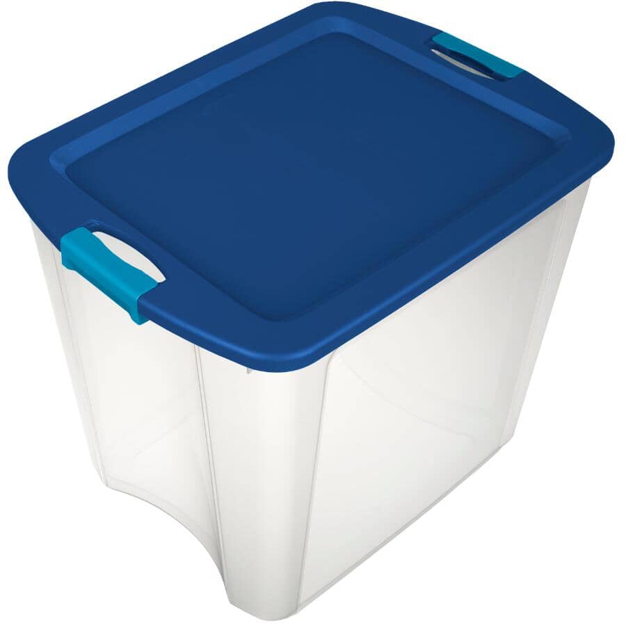 Latch & Carry Storage Box - Clear / Blue, 98 L