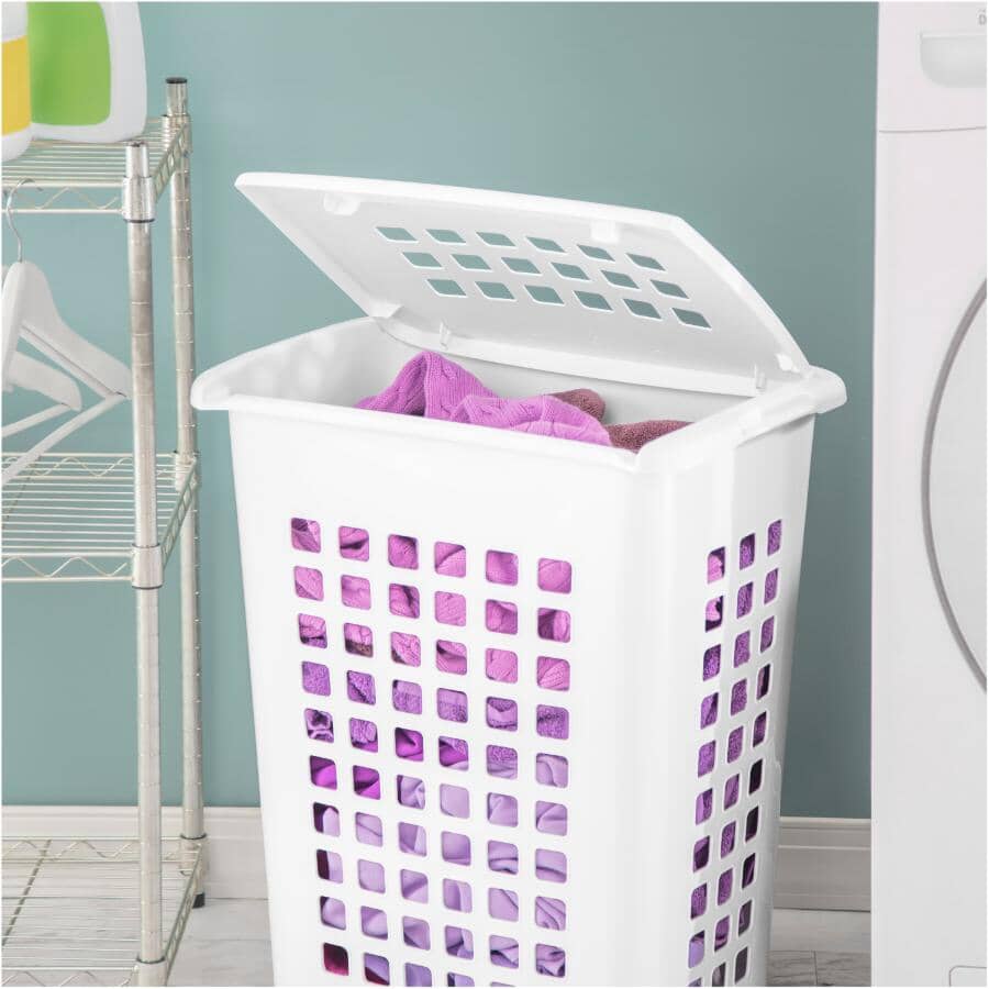 Lift-Top Laundry Hamper - White, 19" x 22"
