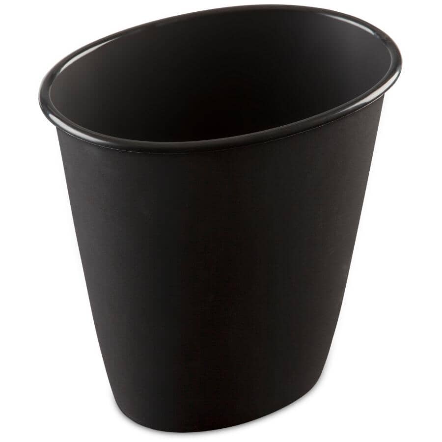 Oval Vanity Wastebasket - Black, 5.7 L