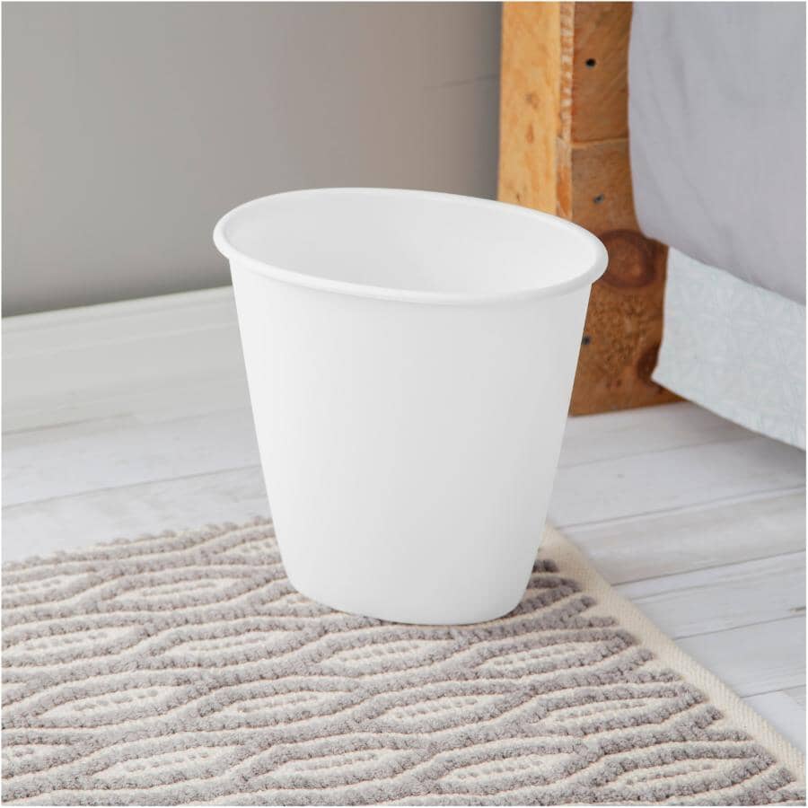 Oval Vanity Wastebasket - White, 5.7 L
