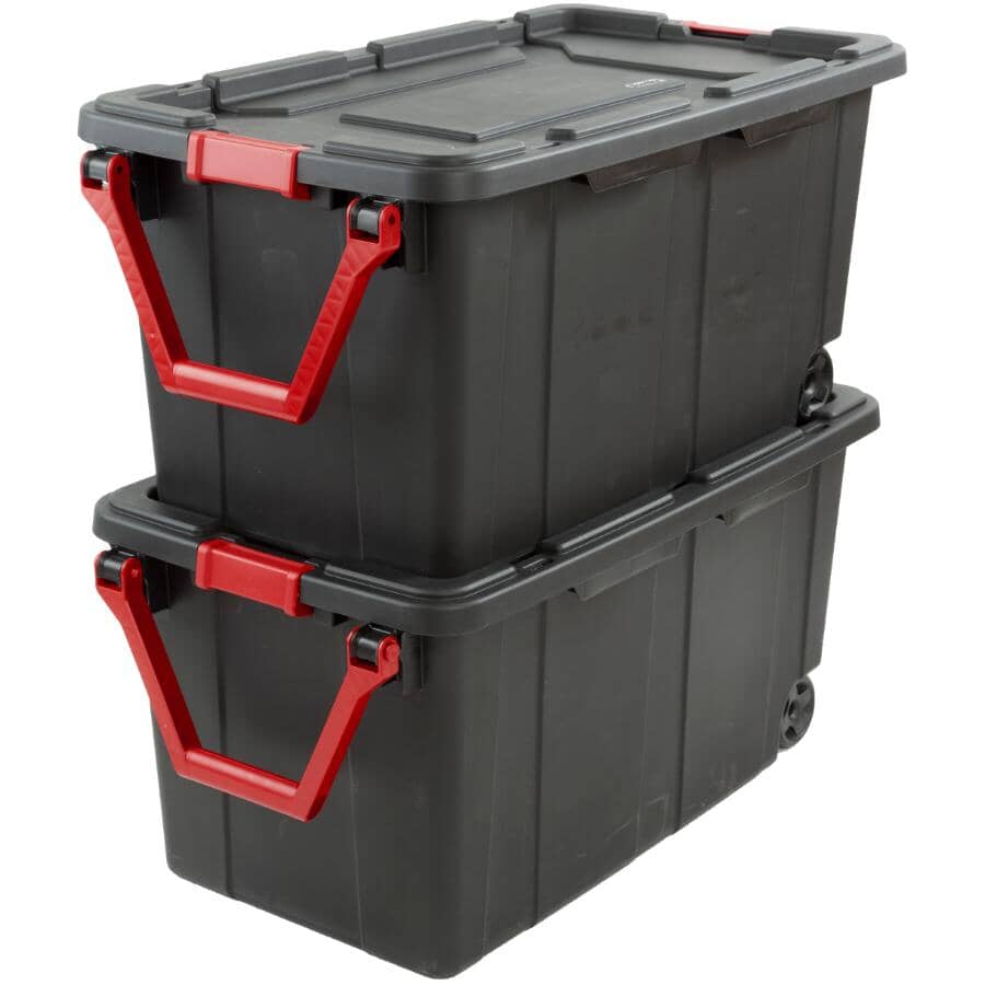 Storage Box - with Wheels & Handle, Black, 151 L