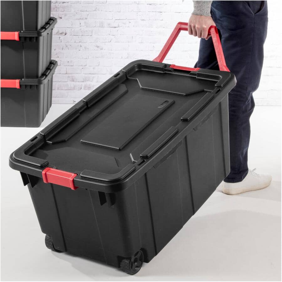 Storage Box - with Wheels & Handle, Black, 151 L