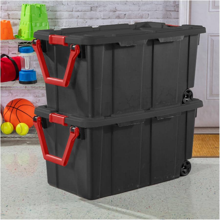 Storage Box - with Wheels & Handle, Black, 151 L