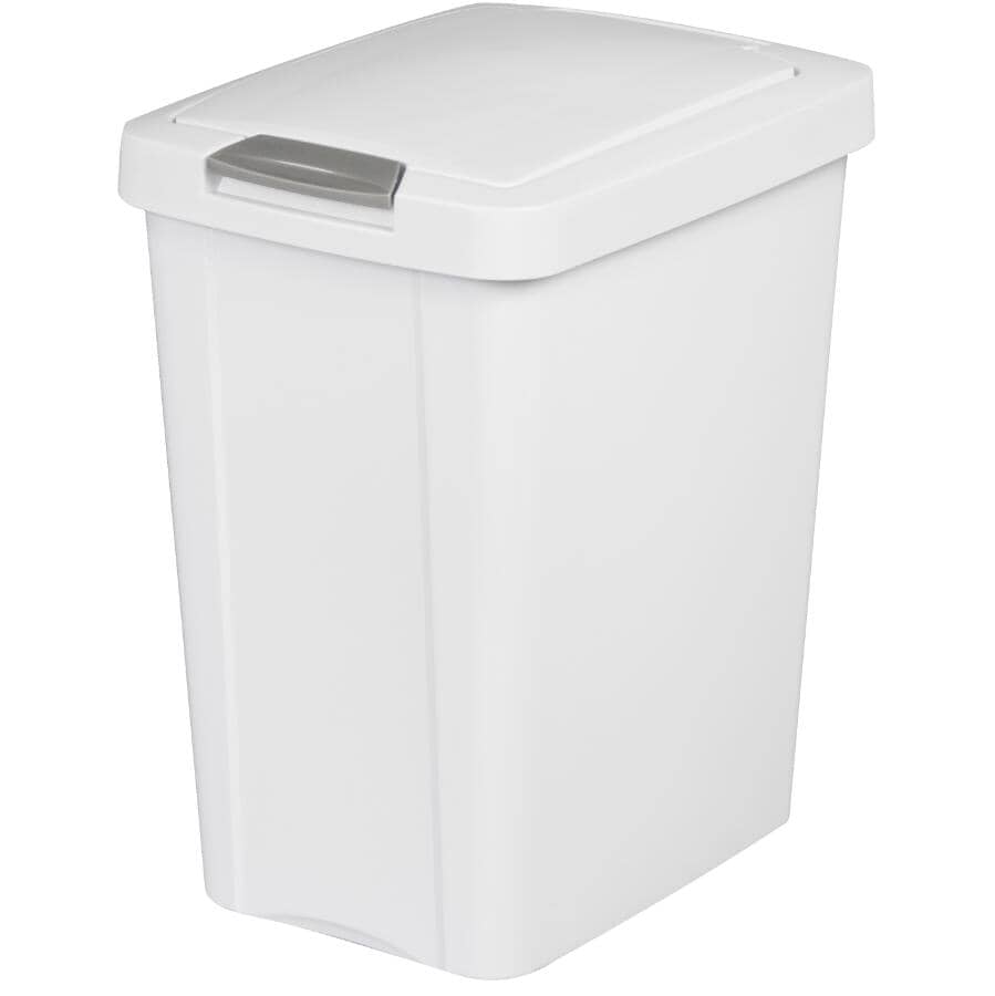 Touch-Top Garbage Can - White, 28 L