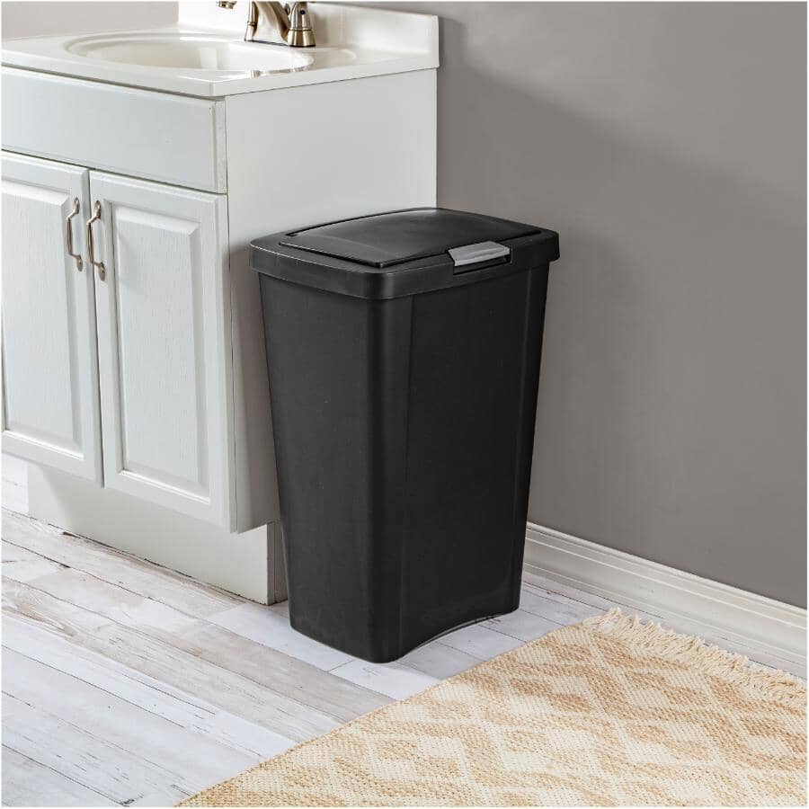 Touch-Top Garbage Can - Black, 49 L