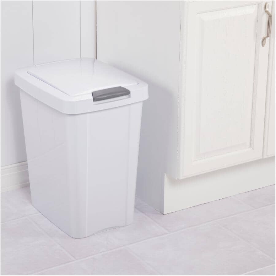 Touch-Top Garbage Can - White, 28 L