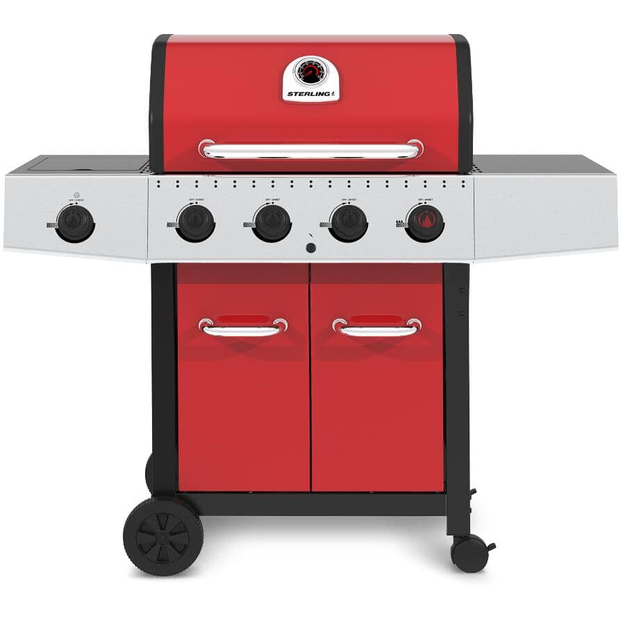 Flame 440 Red Natural Gas BBQ - 4 Burner + Side Burner