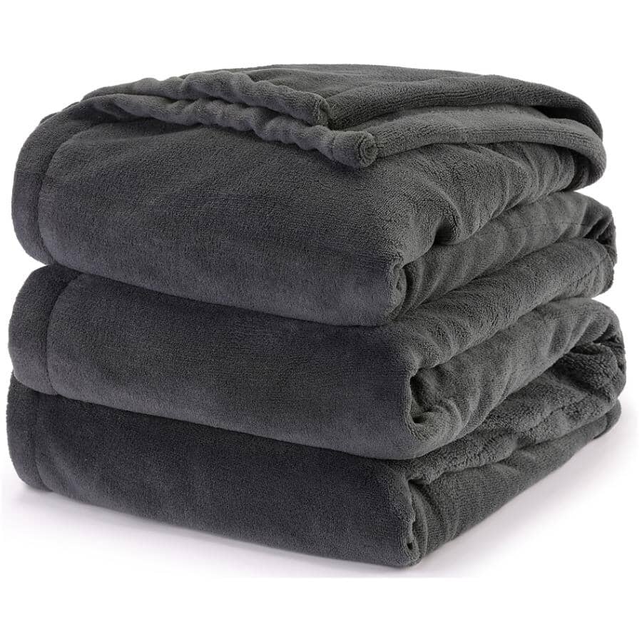 Microplush Sherpa Electric Heated Throw, Dark Shadow - 50" x 60"