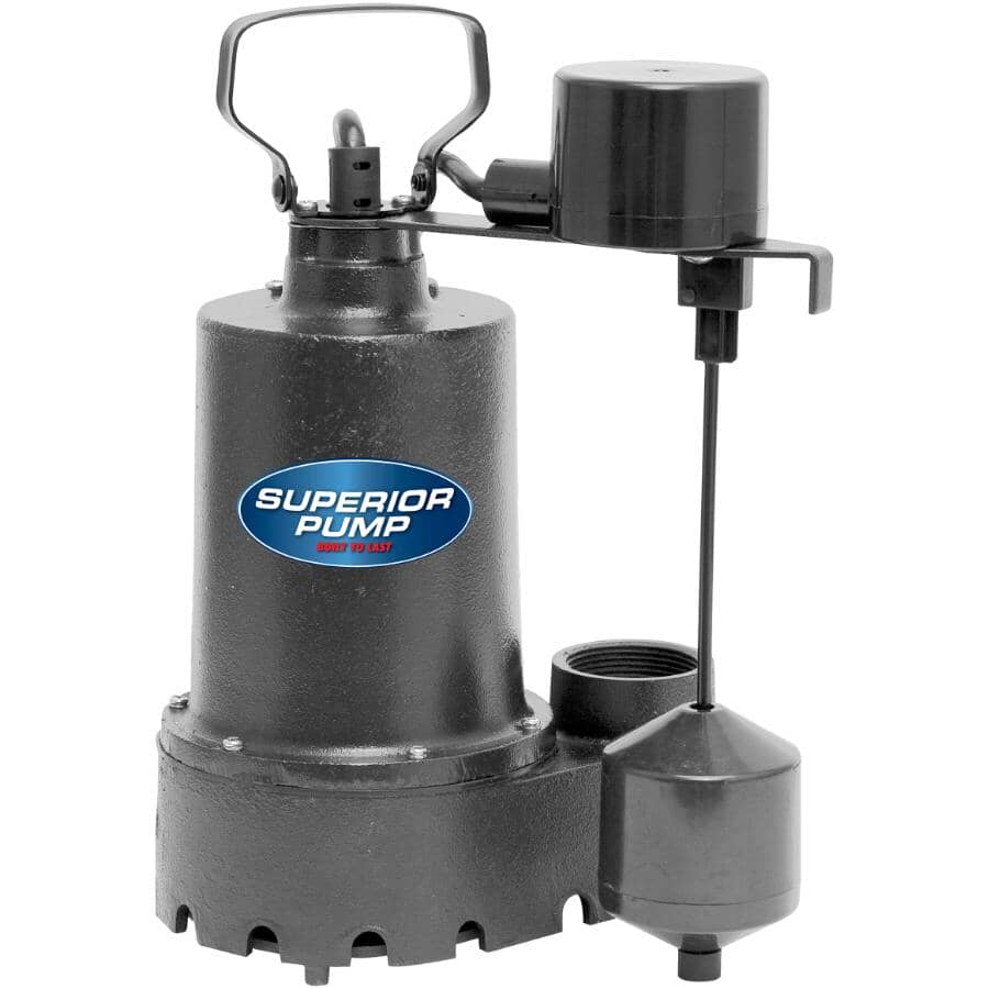 1/3 HP Submersible Cast Iron Sump Pump - with Vertical Float Switch