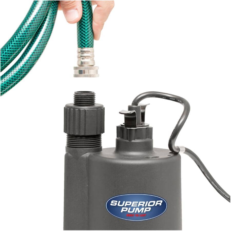1/4 HP Utility Pump with Garden Hose Adapter