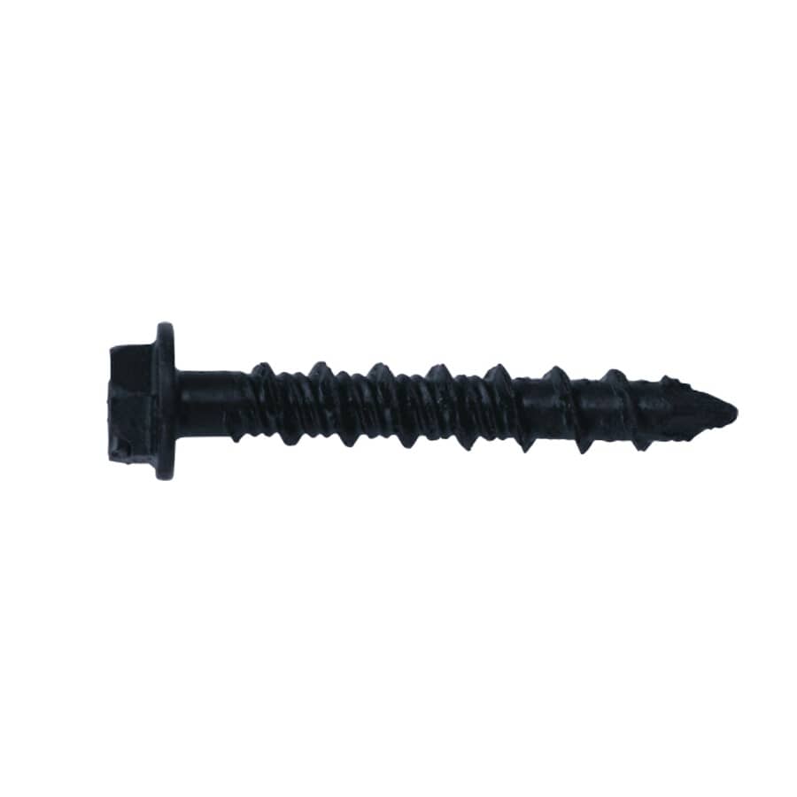 100 Pack 1/4" x 2-3/4" Hex Head Concrete Screws, with Drill Bit