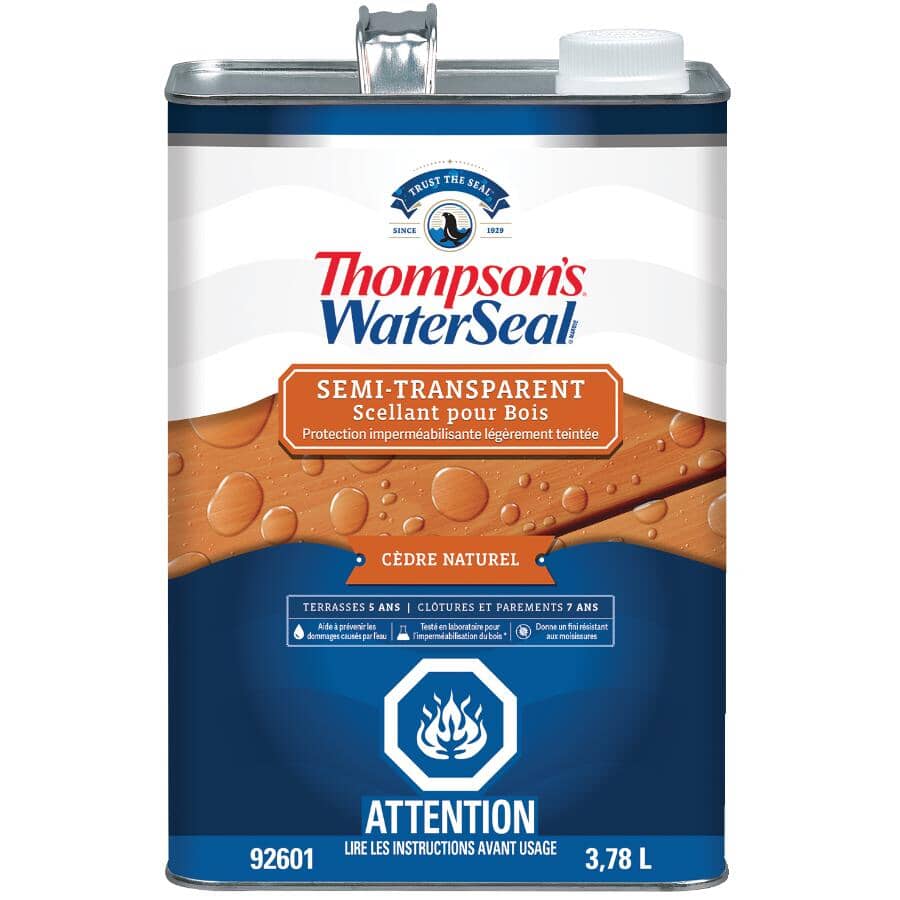 Waterproofing Semi-Transparent Wood Stain - Natural Cedar, 3.78 L