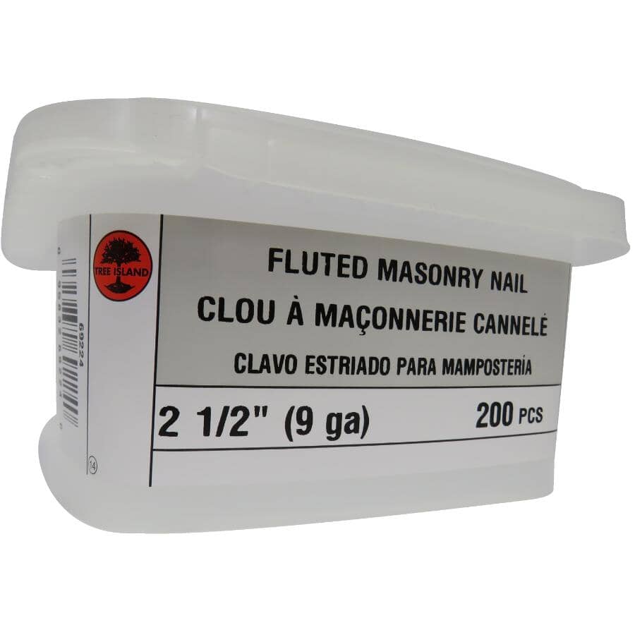 200 Pack 2-1/2" Fluted Concrete Nails