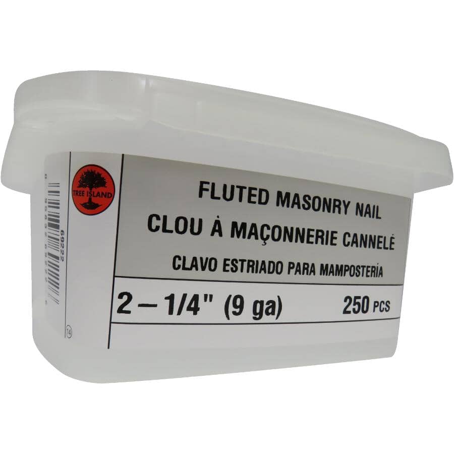 250 Pack 2-1/4" Fluted Concrete Nails