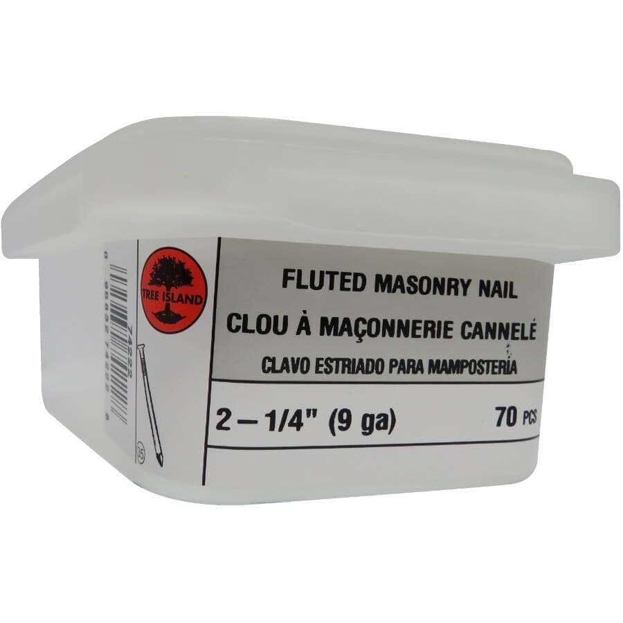 70 Pack 2-1/4" Fluted Concrete Nails