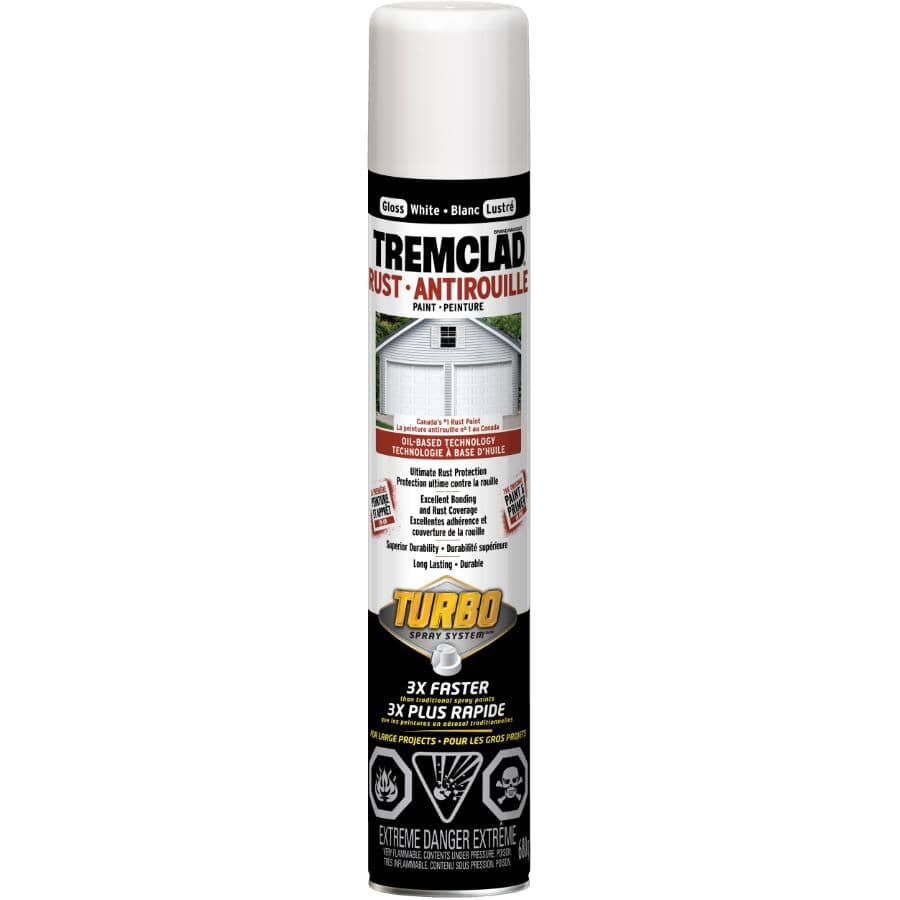 Turbo Rust Spray Paint - Gloss White, 680 g