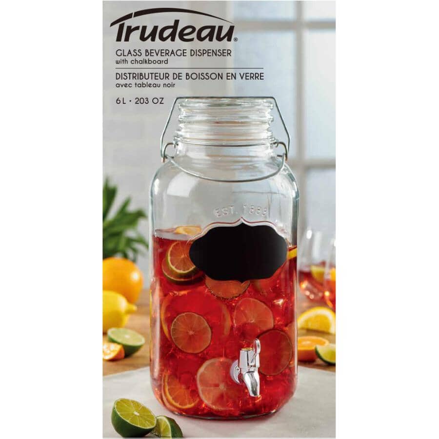 Glass Beverage Dispenser with Spigot - 6 L
