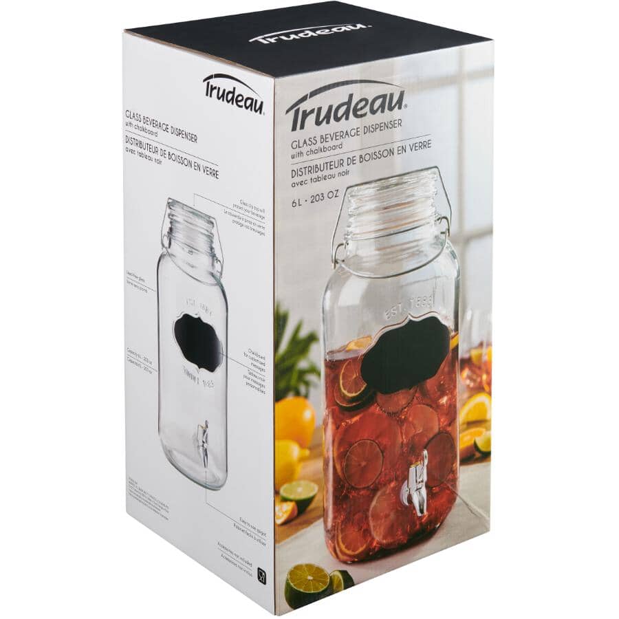 Glass Beverage Dispenser with Spigot - 6 L
