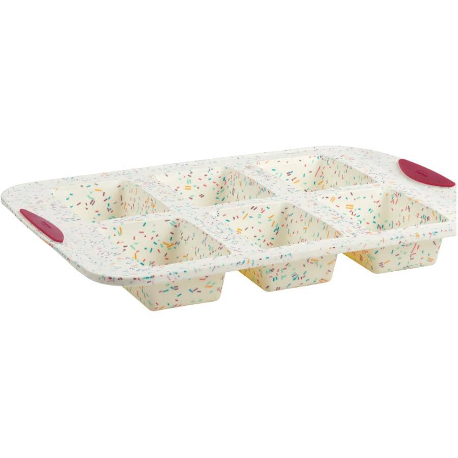 Silicone Mini Loaf Pan - White Confetti, 6 Cup