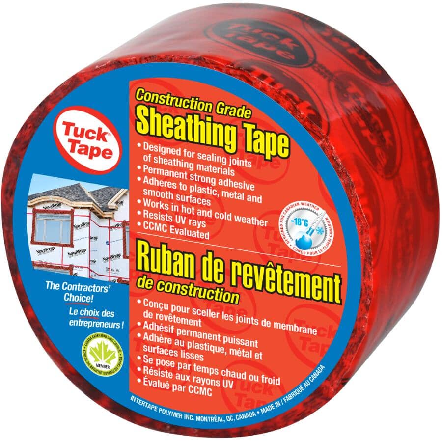 Construction Grade Sheathing Tape - 60 mm x 55 m, Red