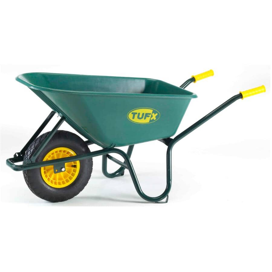 Heavy Duty Wheelbarrow - Steel Frame + 6 Cu. Ft Poly Tray