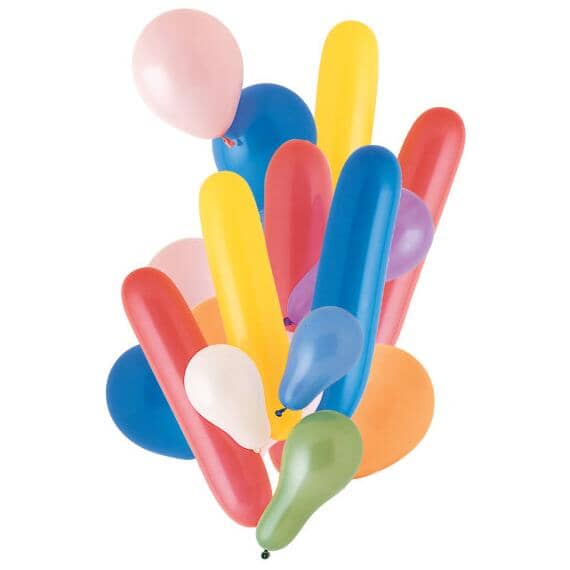 Party Balloons - Assorted Shapes & Sizes, 100 g