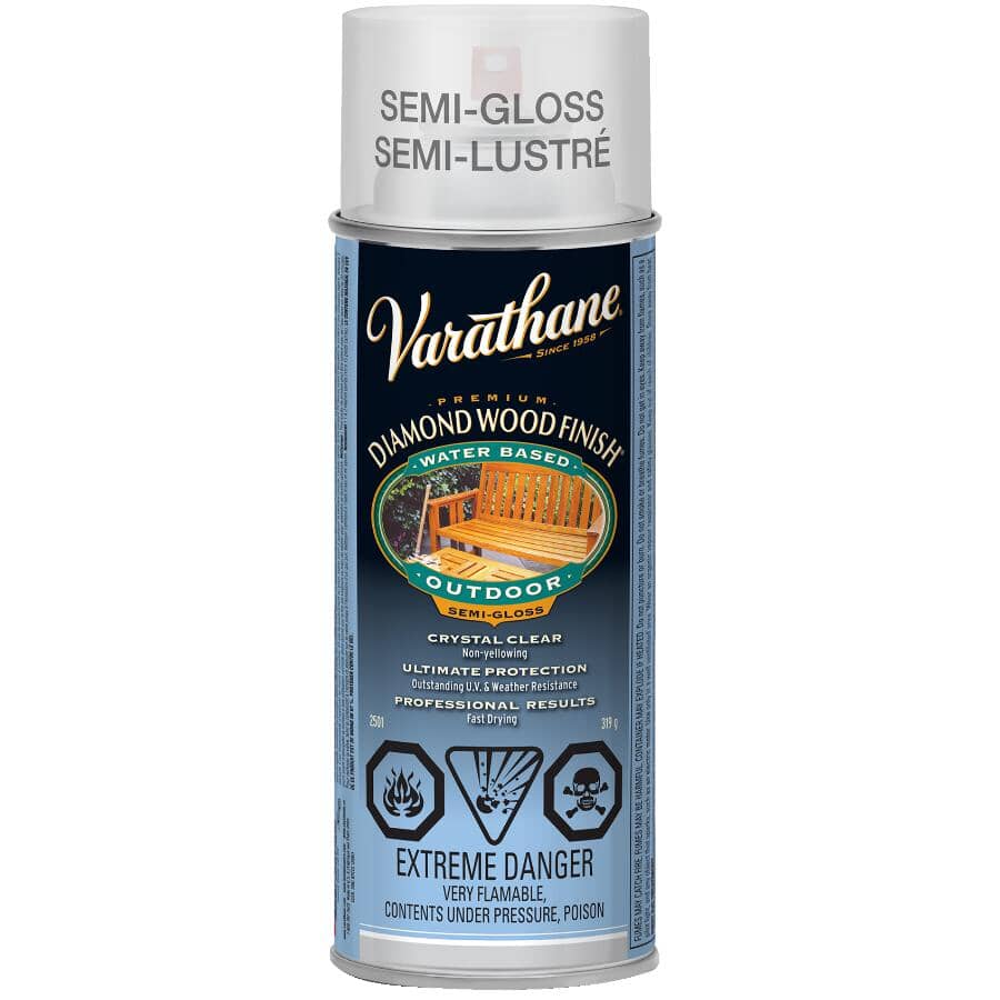 Outdoor Diamond Wood Finish Spray - Clear Semi-Gloss, 319 g