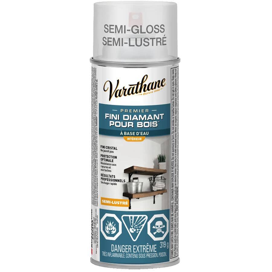 Premium Diamond Wood Finish Spray - Crystal Clear Semi-Gloss, 319 g