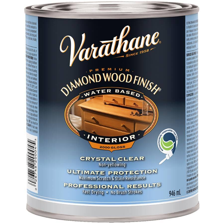 Premium Interior Diamond Wood Finish - Crystal Clear Gloss, 946 ml