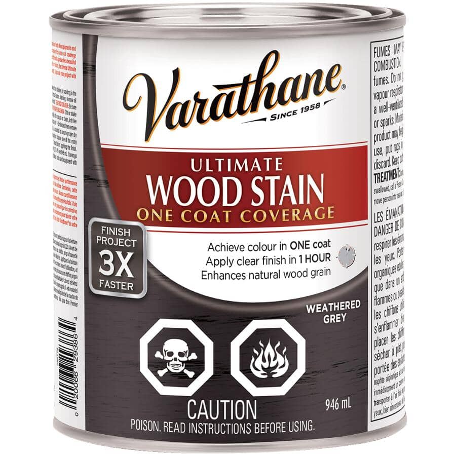 Ultimate Wood Stain - Weathered Grey, 946 ml